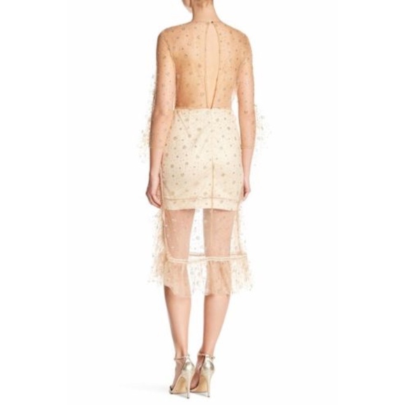 FEW MODA GOLD SPARKLE RUFFLE MESH COCKTAIL DRESS XL - Picture 3 of 8